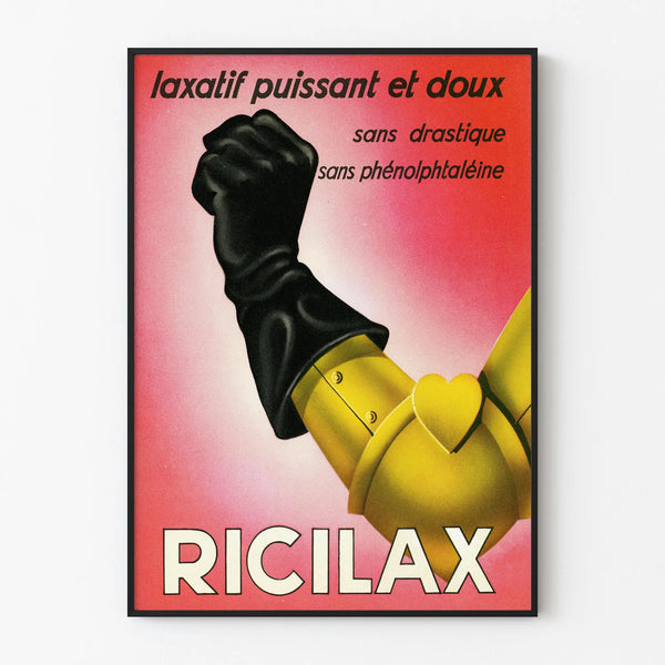 Vintage plakat Ricilax kraftfuld og blid vægdekoration