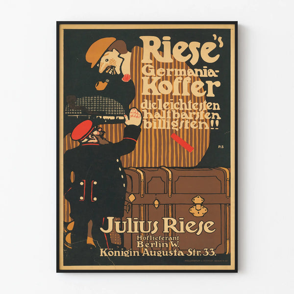 Vintage plakat Riese Germania kuffert - Retro vægdekoration