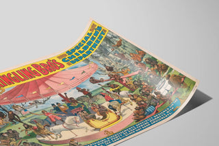 Dekorativ plakat Ringling Bros speciel til børn – Aber og karrusel vintage — visning af kunstværket