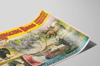Plakat vintage Ringling Bros Verdens største shows – vægdekoration med dyr — visning af kunstværket
