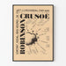 Vintage typografisk plakat af Robinson Crusoe