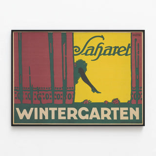 Plakat Saharet Wintergarten – Art Déco stil til vægdekoration vintage — indrammet kunstværk på væggen