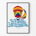 Dekorativ plakat Sail Thy Best Ship of Democracy med farverig luftballon