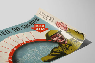 Plakat vintage Salute the Soldier - Poster til vægdekoration militær — visning af kunstværket