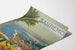 Vintage plakat af Sanremo med panoramisk udsigt og blomster