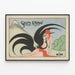Plakat Vintage Sans Rival med Kvinde og Hane Art Déco — indrammet kunstværk på væggen
