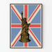 Dekorativ plakat Save Liberty er dit trofæ med Frihedsgudinden og det britiske flag