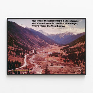 Plakat Bjergrigt Landskab Silvertown nær Durango, Colorado — indrammet kunstværk på væggen