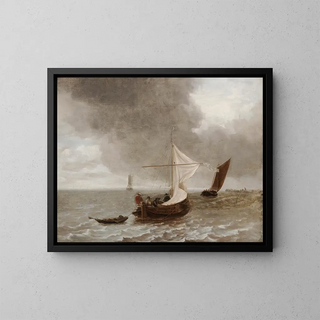 school of Jan van de Capelle - Sailboats In A Breeze.webp