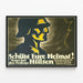 Plakat Vintage Schutz Eure Heimat - Poster militærpropaganda tysk — indrammet kunstværk på væggen