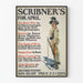 Vintage plakat Scribner's for april Boerkrig og litteratur