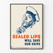 Vintage maritim plakat Sealed Lips vægdekoration