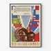 Vintage plakat fra Secretaria de Educacion Publica med portrætter og farverige flag