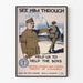 Vintage militærplakat 'See Him Through' - patriotisk vægdekoration