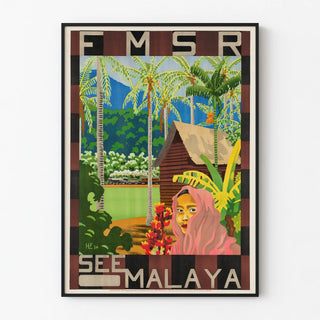 Vintage dekorativ plakat Se Malaya - Tropisk atmosfære