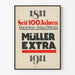 Vintage plakat Müller Extra 1811-1911 jubilæum