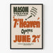 Vintage teaterplakat Mason 7th Heaven åbning i juni