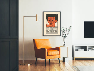Vintage plakat til konferencen Egon Friedell 'Shaw eller ironien'
