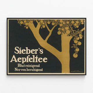 Plakat Sieber's Aepfeltee - Vintage Æbletræ Vægdekoration — indrammet kunstværk på væggen