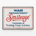 Poster Krigsdepartementet Smileage Vintage — indrammet kunstværk på væggen