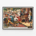 Plakat vintage Smoke Blackwell's Durham - Historisk scene fra New Amsterdam — indrammet kunstværk på væggen