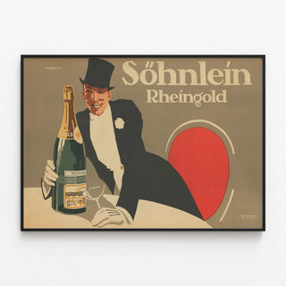 Plakat retro SOHNLEIN Rheingold - Vægdekoration i vintagestil champagne — indrammet kunstværk på væggen