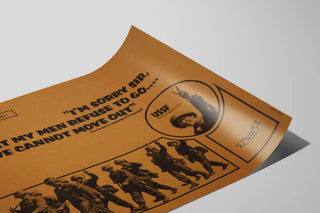 Plakat Son Chan Valley Vietnam - Soldater i march og militært citat — visning af kunstværket