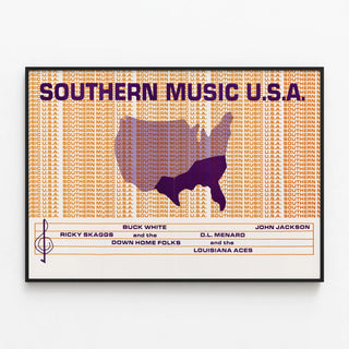Plakat Dekorativ Sydlig Musik USA - Vintage Stil Country- og Folkemusik — indrammet kunstværk på væggen