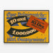 Plakat vintage Sparpræmieobligation 10 gange 1.000.000 hovedgevinster — indrammet kunstværk på væggen