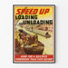 Vintage plakat Hastighed op for ind- og udlastning