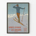 Vintage plakat med vintersport i Graubünden - Alpin vægdekoration