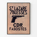Byplakat St Lazare 7 Sårede - Typografisk design og illustration af pistol