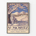 Vintage plakat St Moritz Hvide by i Engadine