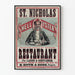 Vintage plakat til vægdekoration St. Nicholas Shell Oysters Restaurant