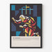 Kunstnerisk plakat af St. Thomas med moderne geometrisk design