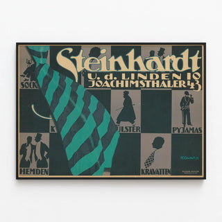 Plakat vintage Steinhardt vægdekoration i maskulin stil — indrammet kunstværk på væggen