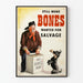 Vintage plakat Bones Salvage til vægdekoration