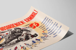 Poster vintage Stop kriminalitet kommunistisk Korea - engageret vægdekoration — visning af kunstværket
