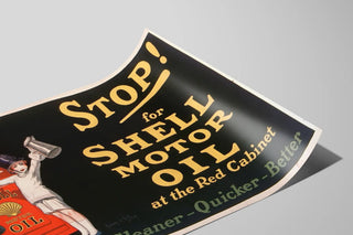 Plakat reklame vintage Shell Motor Oil - retro vægdekoration — visning af kunstværket
