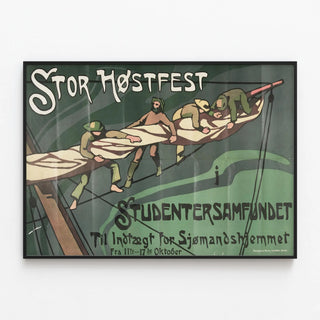 Plakat vintage Stor Høstfest – Studenter-vægdekoration — indrammet kunstværk på væggen