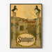 Vintage plakat af Stuttgart med arkitektur og dekorative heste