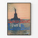 Vintage plakat af solopgang eller solnedgang - Eje en Liberty-bond