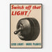 Vintage dekorativ plakat med afbryder og lysende besked