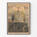Vintage plakat af Livets Tempel, symbolsk vægdekoration