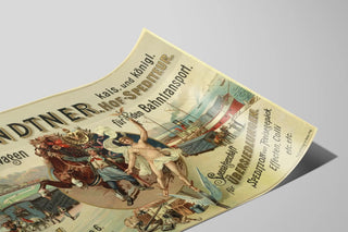Plakat vintage transport og logistik Th. Bindtner til vægdekoration — visning af kunstværket