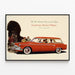 Plakat vintage Studebaker Commander V8 Regal 1955 stationcar — indrammet kunstværk på væggen