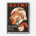 Vintage filmplakat med fransk kriminalfilm Alibi