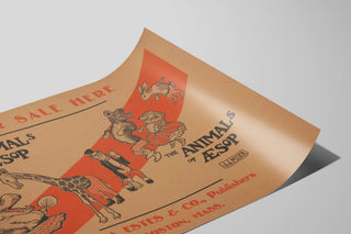 Plakat vintage Æsops Dyr - Retro dekorativ illustration — visning af kunstværket