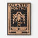Vintage plakat The Atlantic Monthly - juni, stiliseret illustration