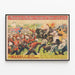 Plakat vintage Barnum & Bailey - Slaget i Soudan — indrammet kunstværk på væggen